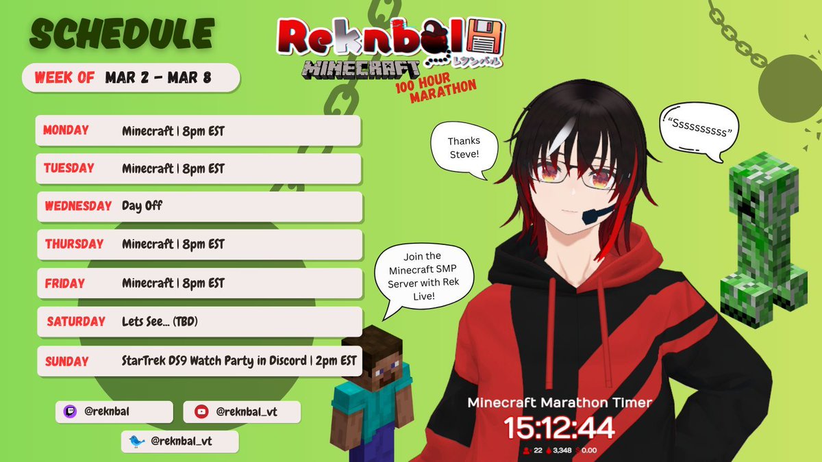 There has been so many donos and follows that this Marathon timer keeps coming back! Let's try this again, one more week of Minecraft. Will this finally be the end?
#twitch #envtuber