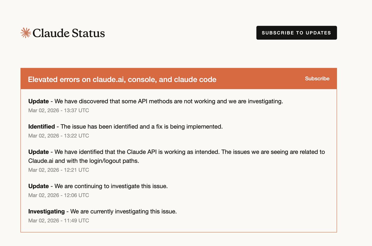 Status incident timeline