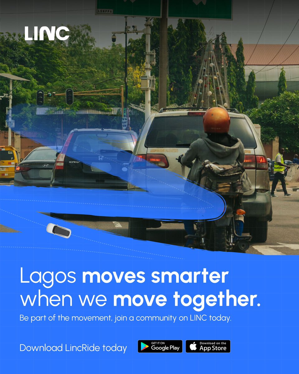 Moving around Lagos doesn’t have to be harder than it should be.

Join the community on #lincride and move smarter, together. 
Download LINCRIDE today.

#WeAreGoingYourWay #ridesmarter #community #TechNews