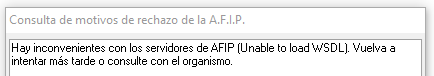 marcosnnovo's tweet photo. Buenos dias a todos! Les quiero comentar que estamos recibiendo algunos reportes de falla de comunicación con ARCA a la hora de obtener CAE de los comprobantes.

Si tienen este mensaje de error al querer obtener CAE, reintenten en unos minutos! https://t.co/zeT4aNtIPH
