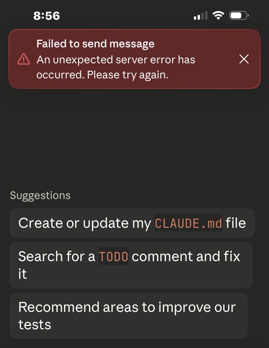 Claude Code on mobile hasn’t worked for a few days despite updates anyone else experiencing this?