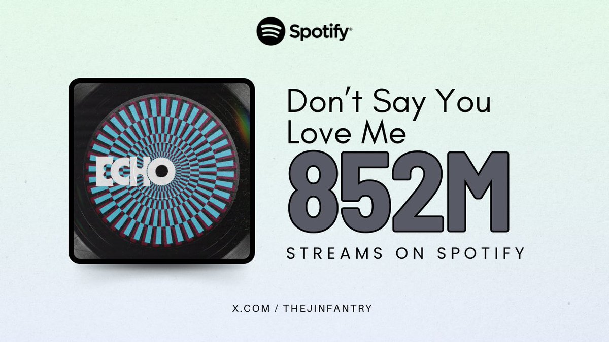 📊Don’t Say You Love Me To 1B Counter

25/02 - 1,882,312 (-109,818)
26/02 - 2,213,024 (+330,712)
27/02 - 2,206,984 (-6,040)
28/02 - 2,198,947 (-8,037)
01/03 - (-9,685,995) 

Gap to 1B: 147,807,082

🚨PANIC STREAM DSYLM🚨
#DSLYMto1B