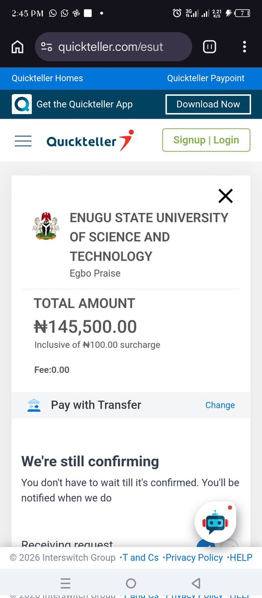 ObodougoC's tweet photo. @Quickteller please reverse the money, I need to pay this school fees.. someone should do something https://t.co/nl0qVMNepQ