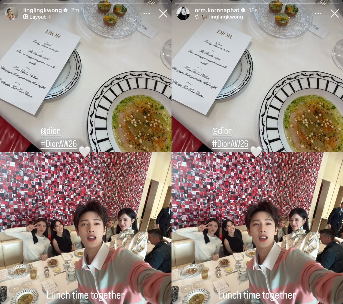 พี่หลิง น้องออม ร่วมเฟรมครอบครัวดิออร์ค่ะ ภายในรูปมีคุณแม่มาทิล กับ คุณปีเตอร์ด้วย น่ารัก ~

LINGORM TAKEOFF TO DIORAW26 
#LingOrmDiorAW26APTLook 
#Dior #DiorAW26 #PFW