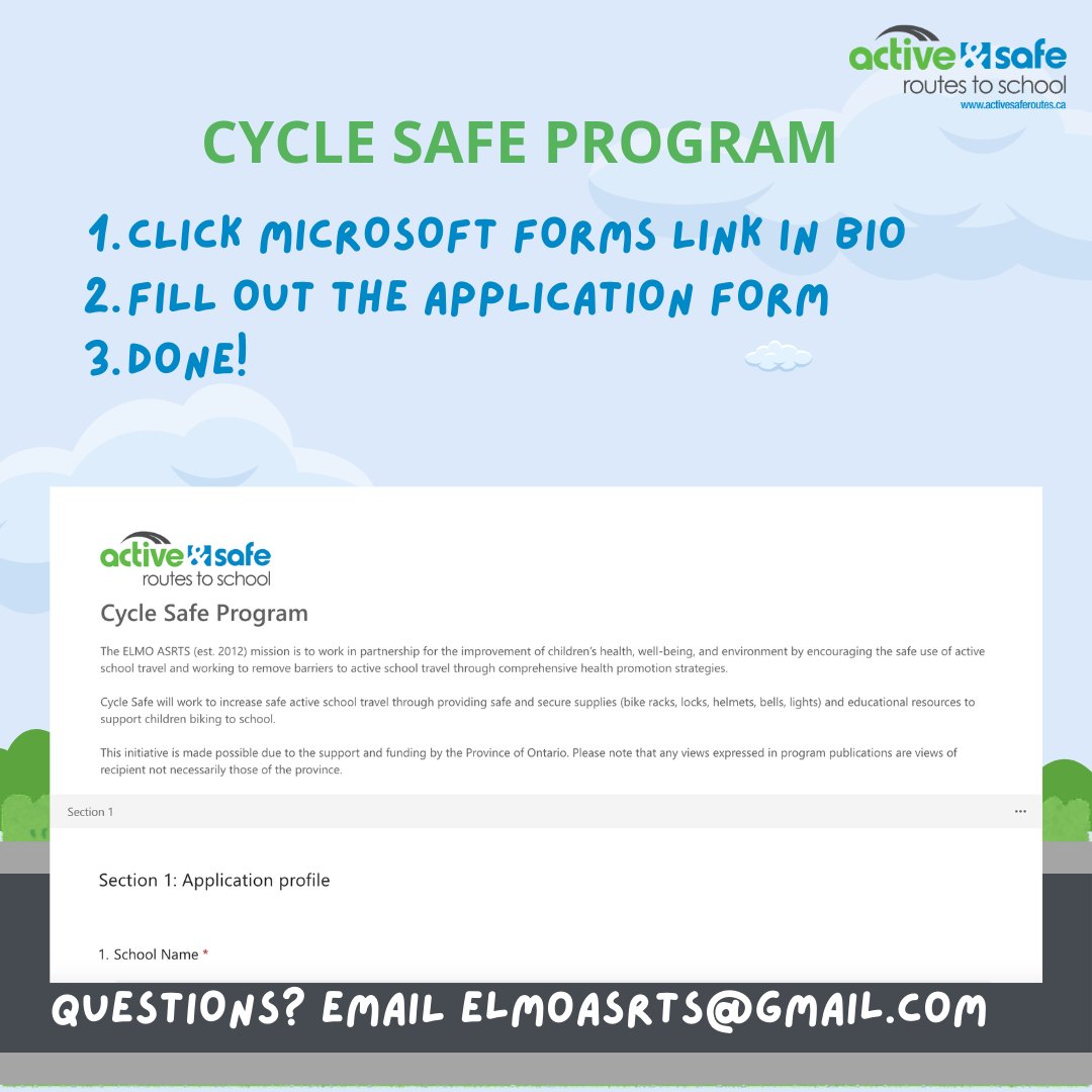 ELMO_ASRTS's tweet photo. @LDCSB @TVDSB schools it’s official! 🚴‍♀️💚Cycle Safe is live! 

Want bike helmets, locks, bells, and lights for your school? Cycle Safe helps remove barriers to biking to school by offering secure cycling supplies and education.

📅 Applications are open March 2-13 https://t.co/Wm8VoRMHp9