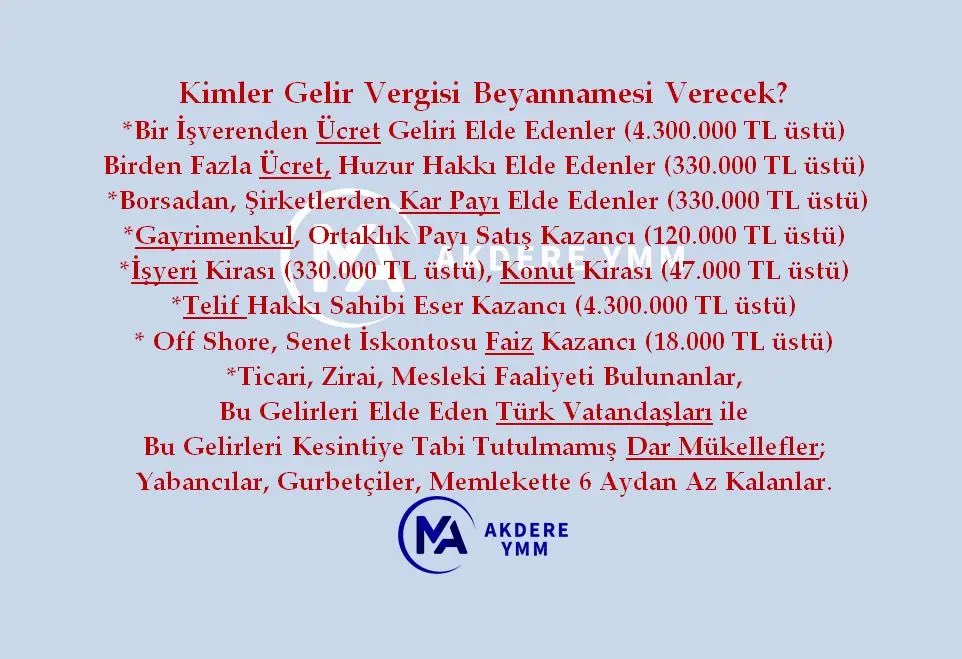 akdereymm's tweet photo. Kimler Gelir Vergisi Beyannamesi Verecek ? https://t.co/7Iruqd4f7W