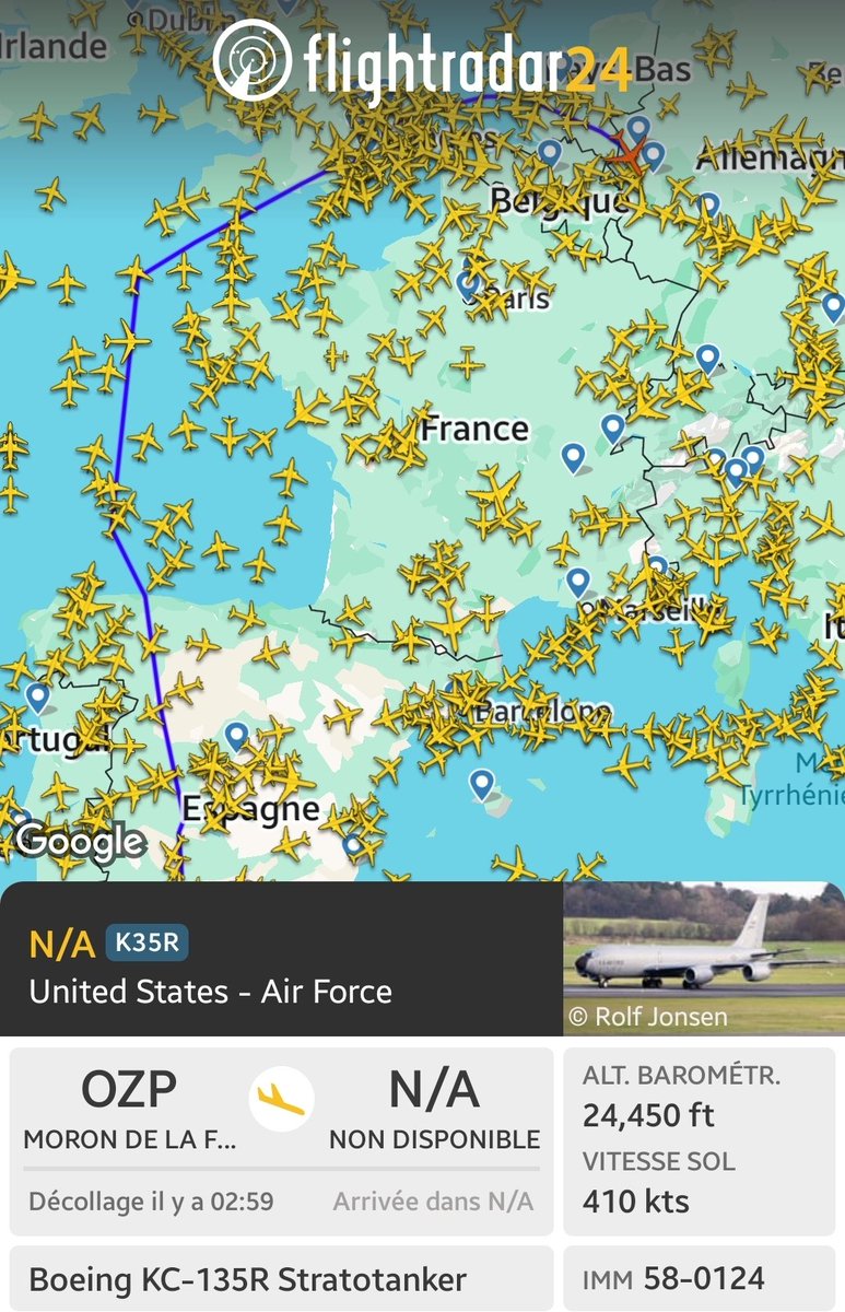 <a href="/KobeissiLetter/">The Kobeissi Letter</a> France refuse any US military aircraft above the country. Towards Germany.