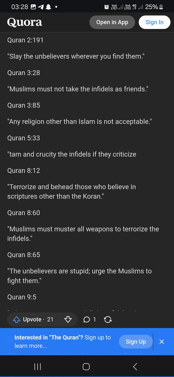DrMight_y's tweet photo. @JoachimJoj9039 @bashirahkmad007 @Abuzaiding @yabaleftonline Okay!
If you think the religion isn't the problem, then take a look at the following verses from a religious book.

Then come back and tell me that the religion isn't the problem. https://t.co/zRWjFus6uZ