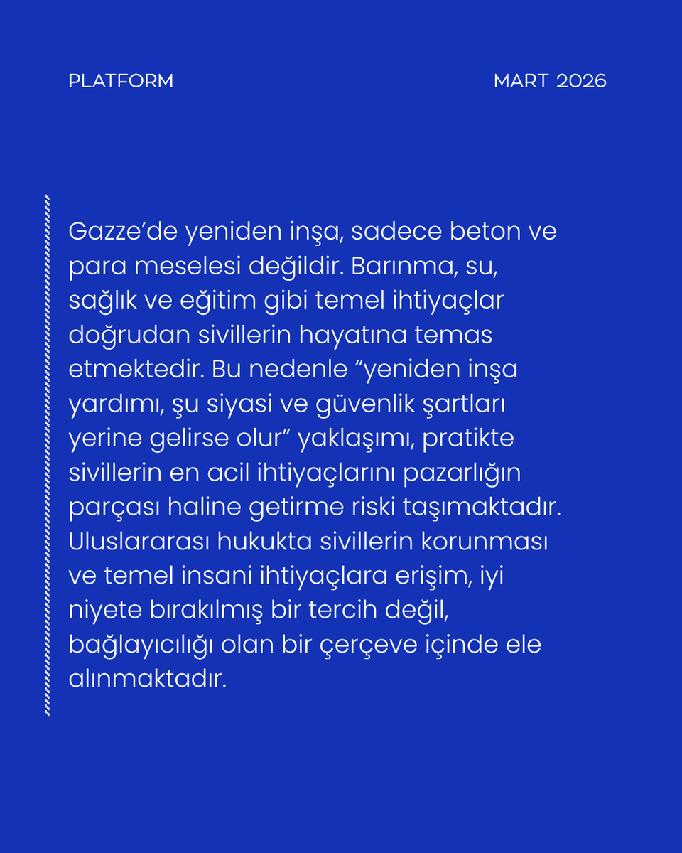 • Trump'ın Barış Kurulu, Gazze'de yeniden inşa ve kalıcı barışı hedeflerken ortaya koyduğu şartlar bazı tartışmalara sebep oluyor.

• Gazze’de yeniden inşa, sadece beton ve para meselesi değil; su, sağlık ve barınma gibi temel ihtiyaçlar sivillerin günlük hayat mücadelesini