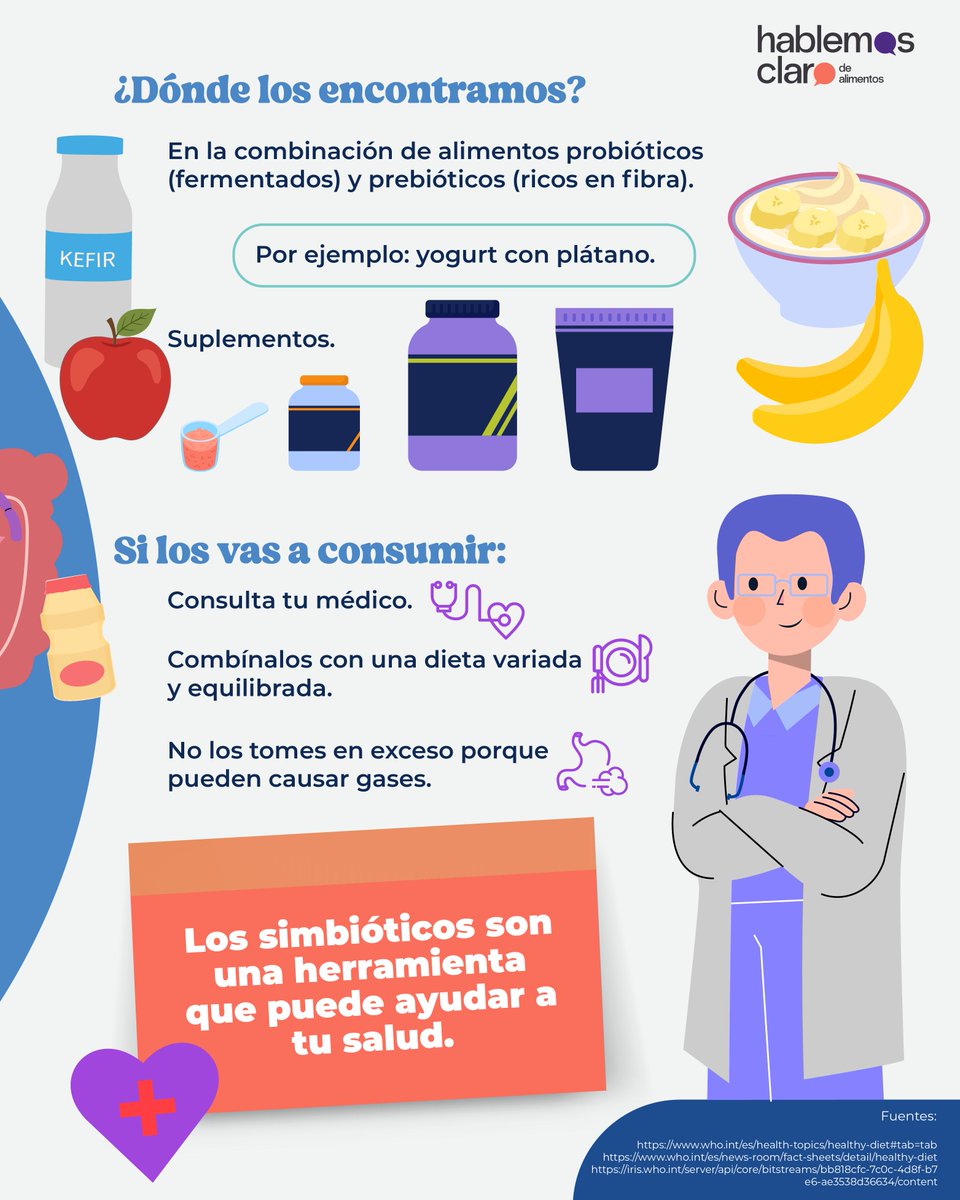 HablemosClaroMx's tweet image. Los simbióticos son la combinación de probióticos y prebióticos. Esa combinación potencia los beneficios de los probióticos y favorece la microbiota. buff.ly/uwBFm1N #Simbioticos #Probioticos #Prebioticos