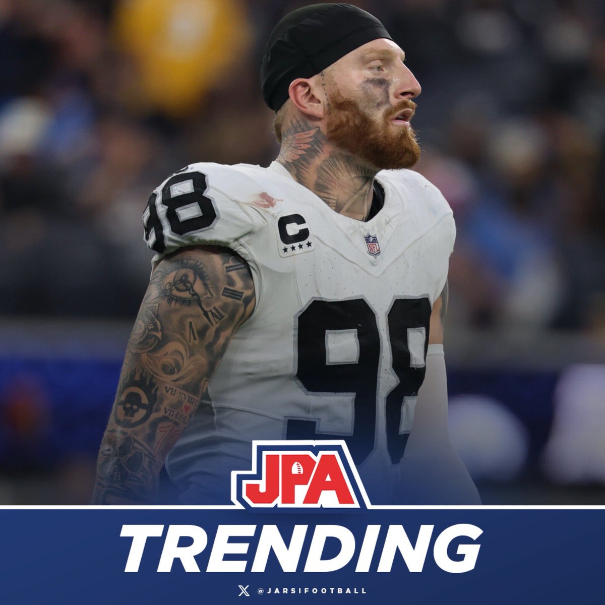 𝗧𝗥𝗘𝗡𝗗𝗜𝗡𝗚: NFL Insider Albert Breer says he’s leaning towards a Maxx Crosby trade happening, even as soon as this week.

“I’d lean toward a Maxx Crosby trade happening, and maybe this week...with teams like Dallas, Chicago, Baltimore, Buffalo, New England, Philadelphia and