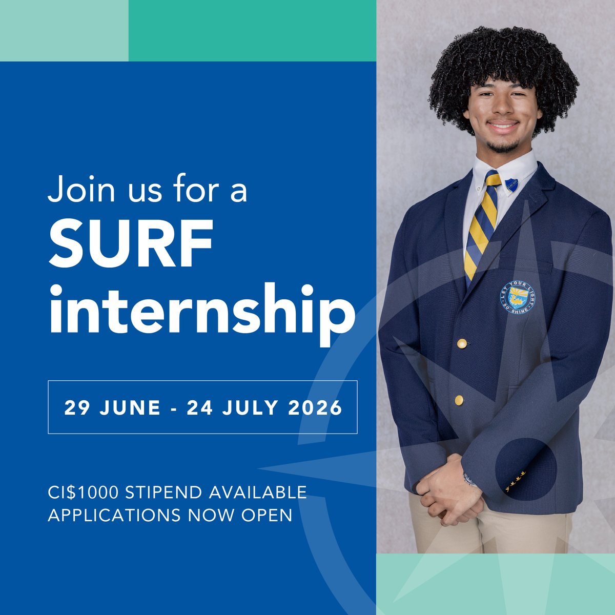 Applications are now open for our 2026 Summer Undergraduate Research Fellowship (SURF) internship! 🩺✨

Shadow world-class consultants, attend daily consultant-led lectures, earn a CI$1,000 stipend &amp; more.

For more details or to apply by March 23, visit:
zurl.co/6we8p
