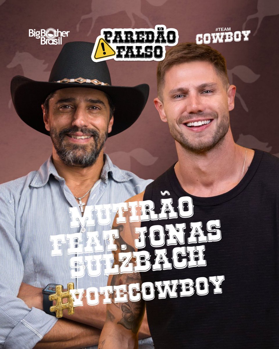 🤠 MUTIRÃO FEAT. <a href="/JonasHSulzbach/">Jonas ⚡️</a> INICIADO 🤠

📥 A cada 30 votos, deposite uma LETRA aqui
⏰ ENCERRA ÀS 12H
🚨 Vote #FICACOWBOY

🖥 LINK: gshow.globo.com/realities/bbb/   

🎯 META: 4K RESPOSTAS

QUEREMOS VER A FORÇA DE JOBOY! 🧡

#VOTECOWBOY #BBB26