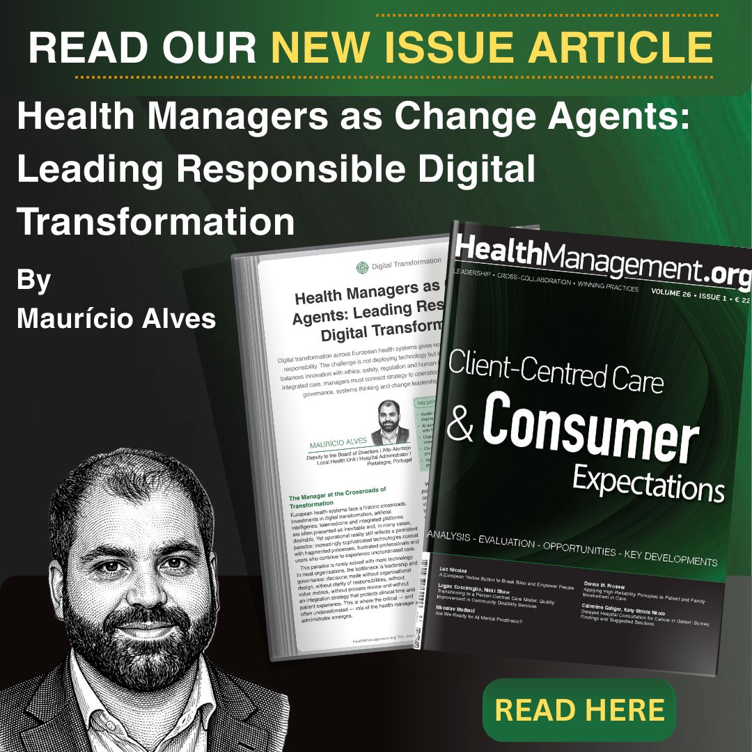 ehealthmgmt's tweet image. European health managers are at a crossroads: AI &amp;amp; digital tools can transform care—but only with responsible leadership, co-design &amp;amp; governance. Are you ready to lead the change? 🚀🔗 Read more: iii.hm/1yuc
#DigitalHealth #HealthInnovation #AIinHealthcare #HealthTech