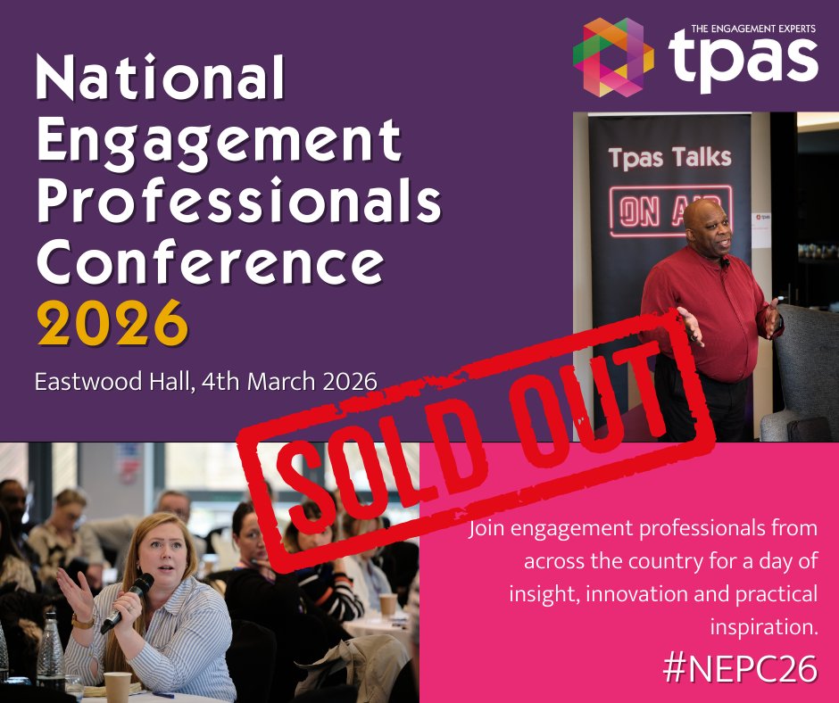 tpasengland's tweet photo. We're sold out!

Thank you to everyone who has booked this event, we really appreciate you.

The National Engagement Professionals Conference 2026 has a new format this year, and we can't wait to show you!

#NEPC26 #TpasEvent26 https://t.co/fOQnWi8R3R