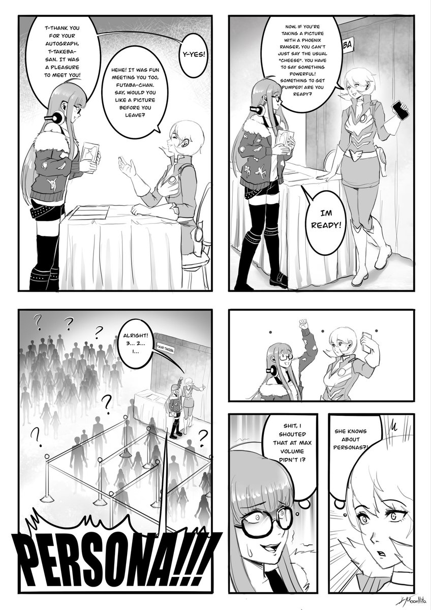 MoonllitaArt's tweet photo. Futaba and Yukari meetup comic (part1) commissioned by @WildCard_Jr https://t.co/QS9KNeQBnE