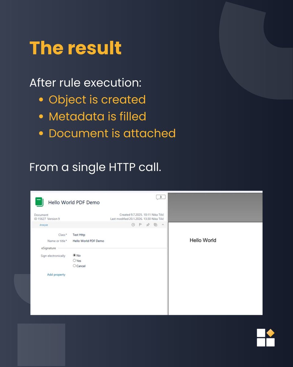 unitflyaddons's tweet photo. Did you know you can automatically create objects and attach documents in #MFiles using an HTTP response?
Swipe to see how it works in #ExtensionKitCore๐
๐ Read the full tip: https://t.co/6qZA5HOM9a
๐ Subscribe for weekly tips: https://t.co/7uD9wLp4F6 https://t.co/RCKuqQHxND