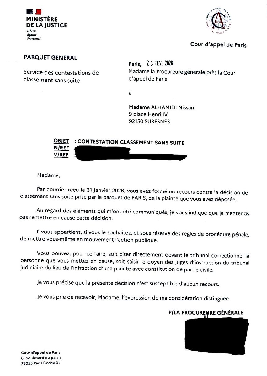 masphenix's tweet photo. @justice_gouv @GDarmanin Meilleure prise en charge des victimes? Réalité pr 1femme noire: plainte discri raciale Mars23→ Classmt ss suite Déc25! Recours ac nveaux éléments- jugemt civils non reçu mais ÉCARTÉ @Defenseurdroits empêché d'enquêter.Rassurez-moi les victimes Noires sont-elles aussi concernés? https://t.co/4IrGlJQSh3