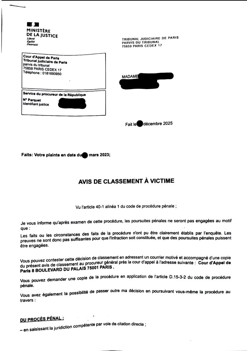 masphenix's tweet photo. @justice_gouv @GDarmanin Meilleure prise en charge des victimes? Réalité pr 1femme noire: plainte discri raciale Mars23→ Classmt ss suite Déc25! Recours ac nveaux éléments- jugemt civils non reçu mais ÉCARTÉ @Defenseurdroits empêché d'enquêter.Rassurez-moi les victimes Noires sont-elles aussi concernés? https://t.co/4IrGlJQSh3