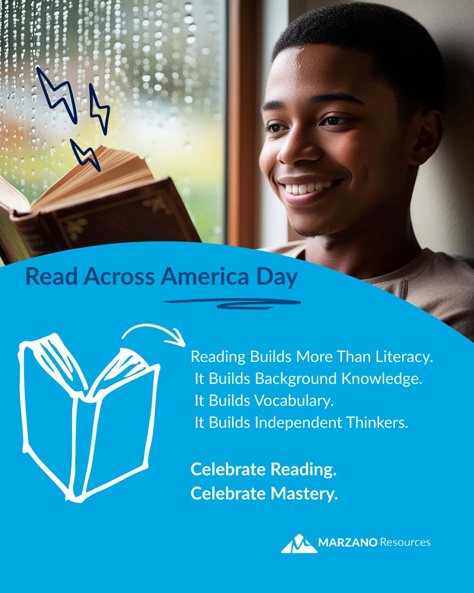 MarzanoResource's tweet image. Read Across America Day reminder: reading builds knowledge + vocabulary + thinkers—not just “minutes.” 📚⚡️
What book has your students hooked right now?

#ReadAcrossAmericaDay #Literacy #TeacherTwitter #ReadingMatters