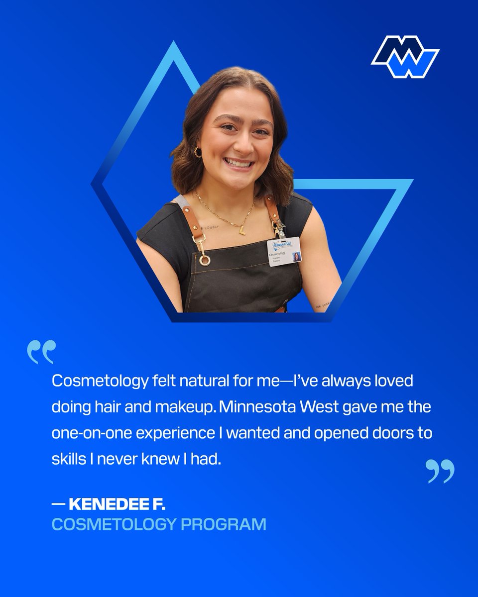 MinnesotaWest's tweet image. 🌟Student Spotlight 🌟
#Cosmetology #MInnesotaWest #StudentSpotlight