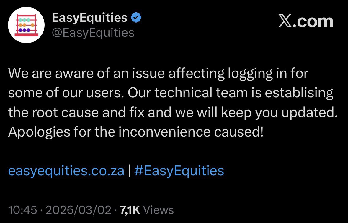 xforafriend's tweet photo. @JohannBiermann1 Wonder why @EasyEquities deleted their post? https://t.co/ytSAEgItJP
