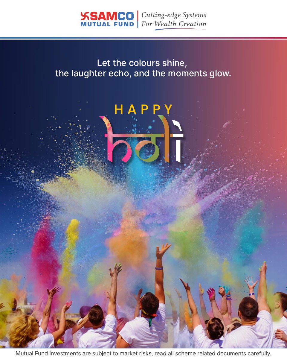 Samcomutualfund's tweet image. Positivity in every shade, happiness in every step, and momentum in every move. ✨🚀

Happy Holi!

#SamcoMutualFund #GrowWithSamco #HappyHoli