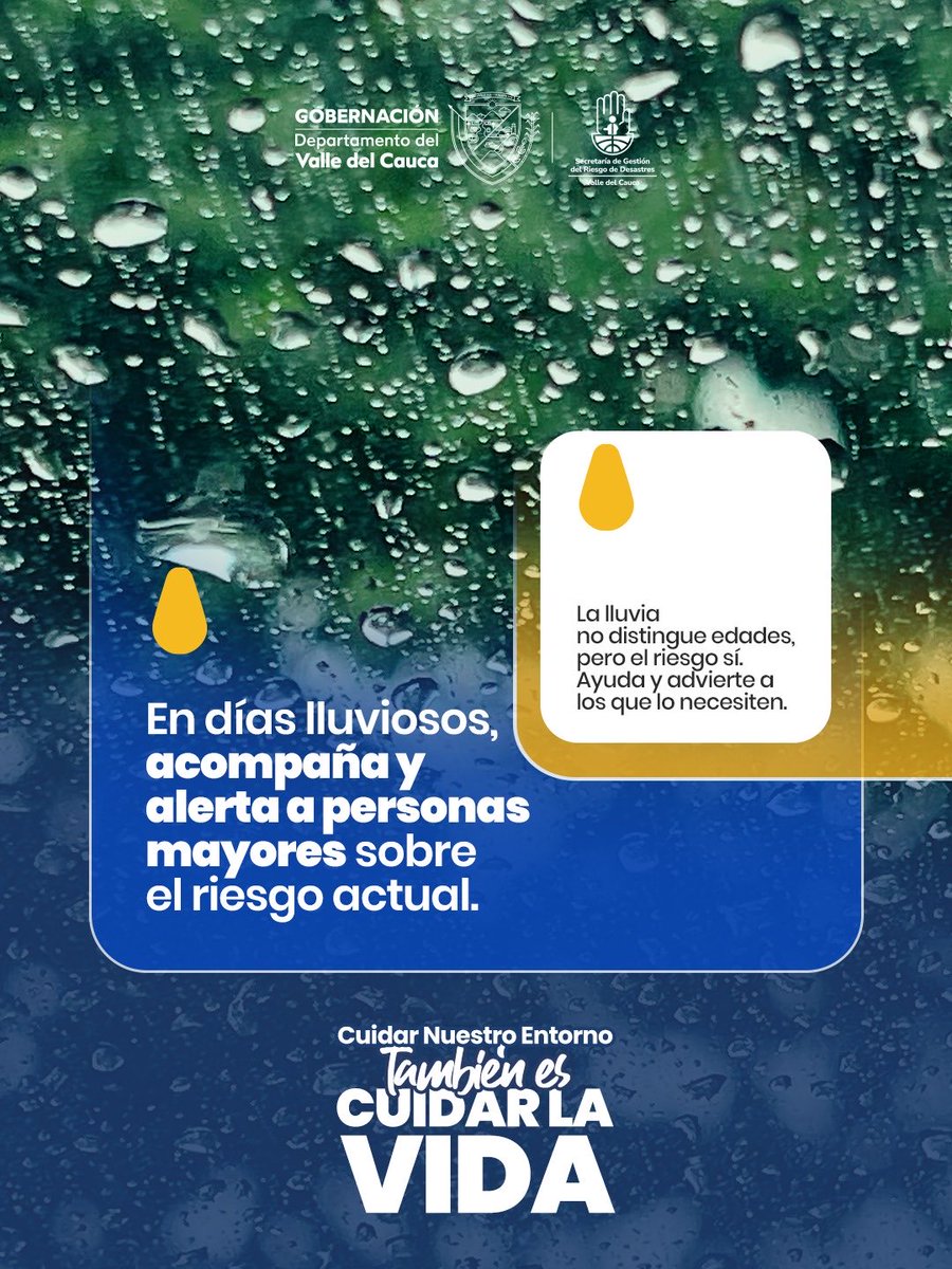 Recuerda alertar a tus familiares, personas mayores o que requieren apoyo cuando se pronostican lluvias fuertes.

La prevención comienza con la solidaridad.🤚