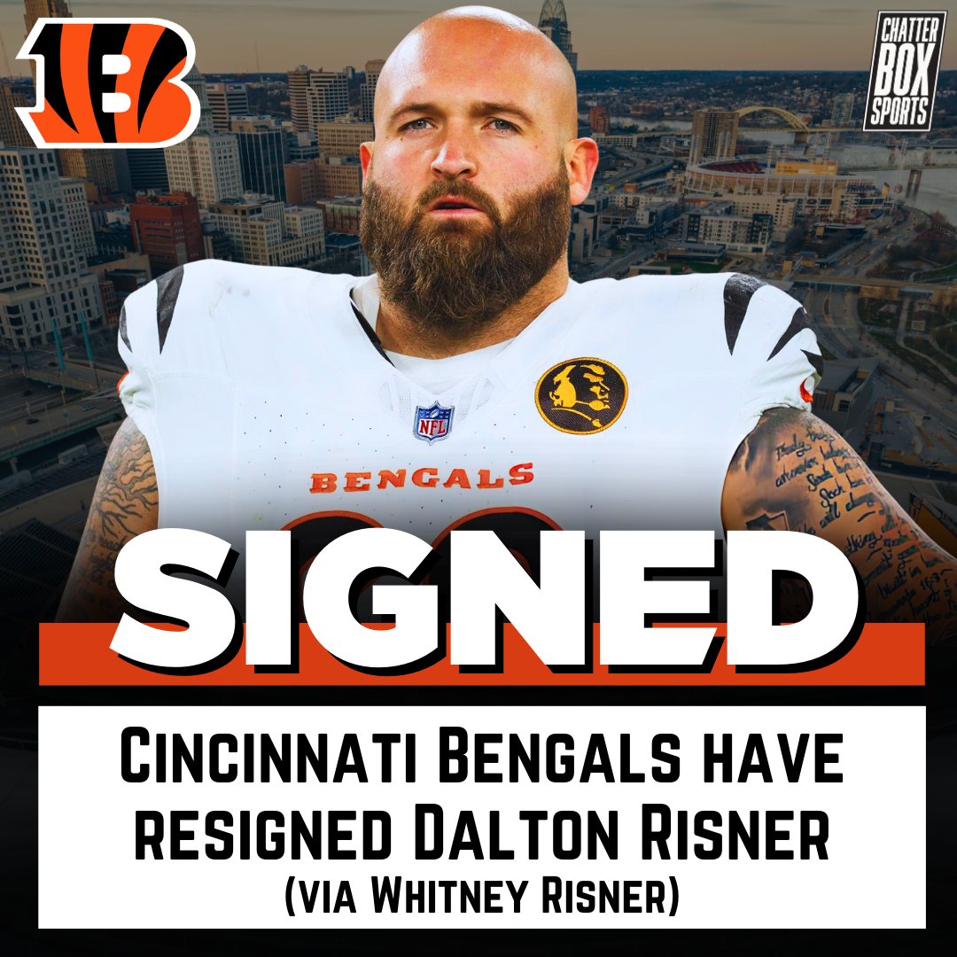 CBoxSports's tweet photo. The Bengals have resigned Dalton Risner according to @whitmarierisner! https://t.co/Gq3Q7WT2Kj