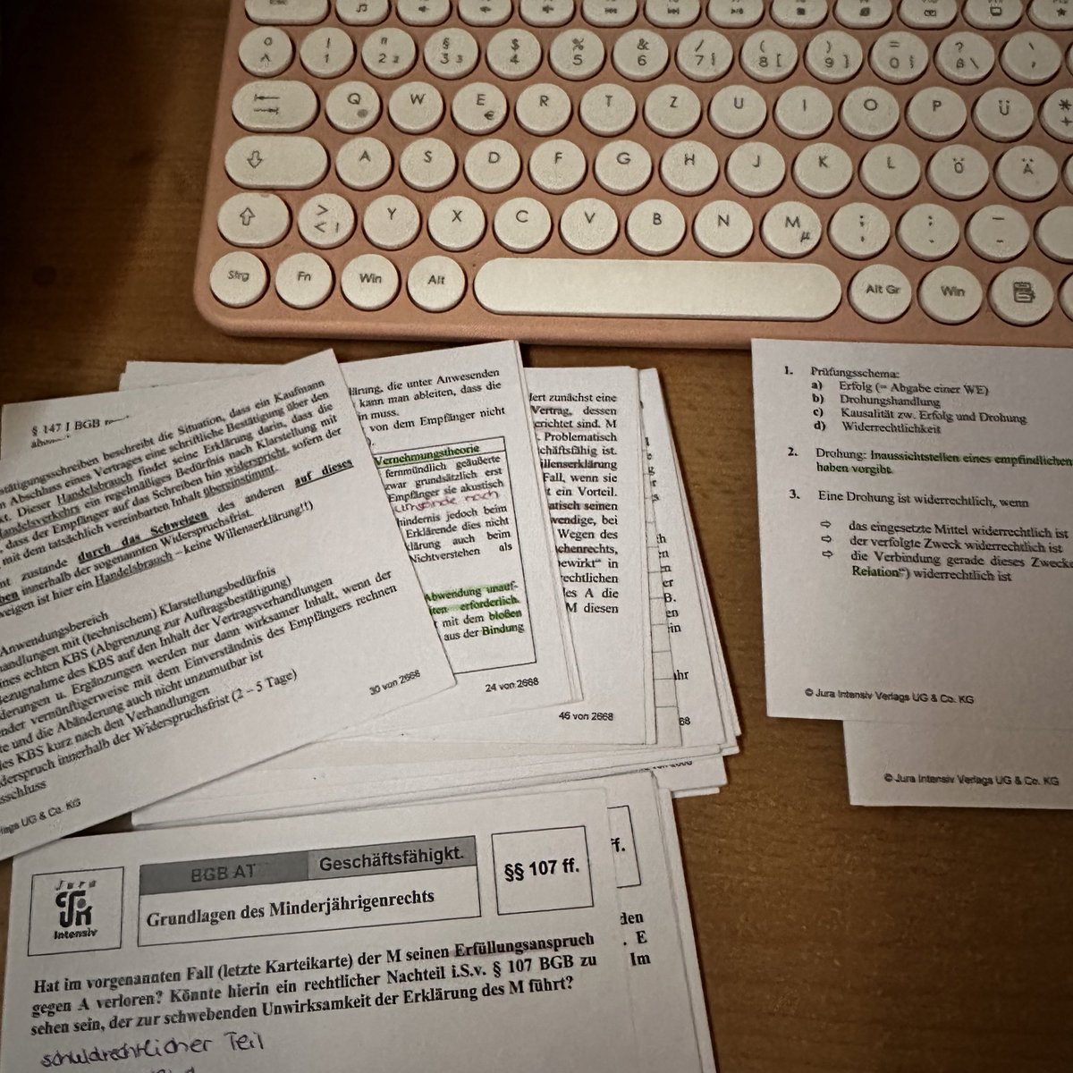 reading through court decisions, answering flashcards … I’m studying again! #studytwt