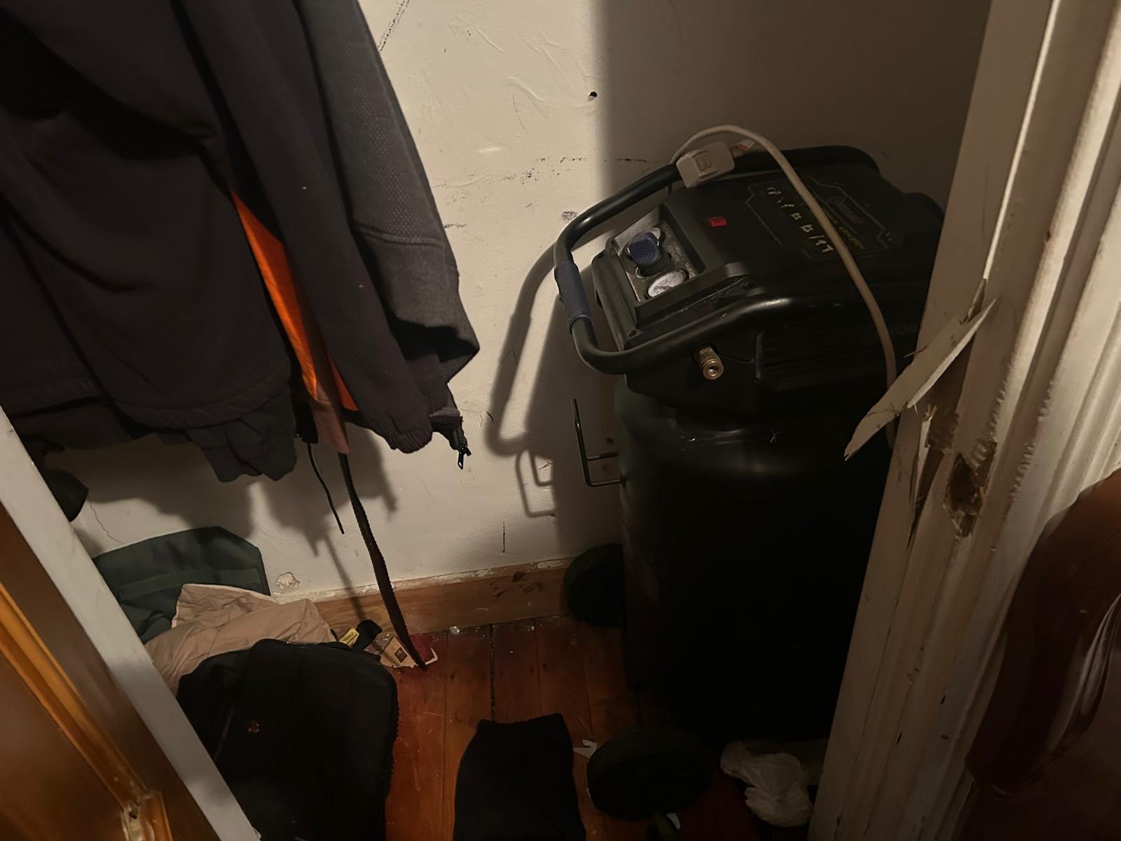 Air compressor found in bedroom closet in East Boston