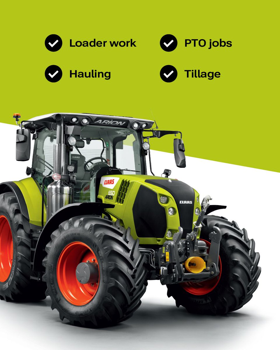 LindstromEquip's tweet photo. Loader work. PTO jobs. Hauling. Tillage.​

There’s not much the CLAAS ARION can’t do. This is the tractor that shows up for work every day, all season long.​ Call us today at (715) 231-3168 https://t.co/Xvxll9Q6aQ