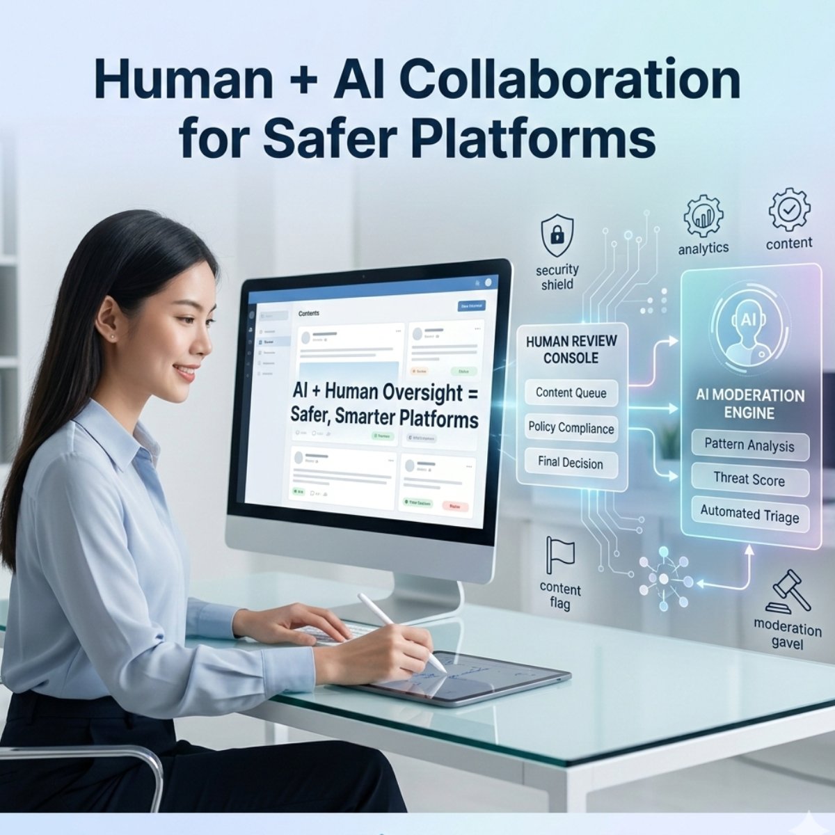 renovez's tweet photo. As platforms grow, AI alone can miss context and new risks. Human oversight helps handle edge cases, making moderation and fraud detection more accurate, reliable and safer for users.

#HumanInTheLoop #TrustAndSafety #AIModeration #ResponsibleAI https://t.co/PTShZbuEZW