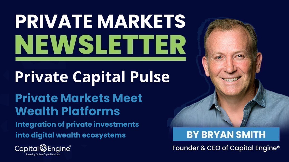 CapitalEngine's tweet photo. Private markets are no longer operating on the sidelines of wealth management.

As digital platforms evolve, alternatives are being embedded directly into the core of modern portfolios.

The convergence of private markets and wealth tech is reshaping how capital is accessed and managed via @CapitalEngine 

#PrivateMarkets #WealthTech #DigitalWealth #AlternativeInvestments #CapitalEngine #Fintech #PrivateEquity #PrivateCredit #RIA #FutureOfFinance #InvestorExperience @CapitalAltvest @RegimentSecSoc