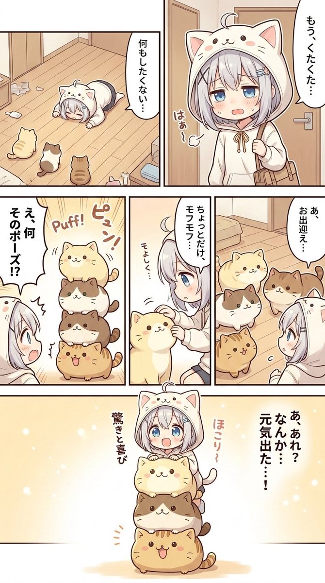 白猫ねこ子のゆるふわマンガ134📕📚 「今日は可愛すぎるひな祭り🎎」