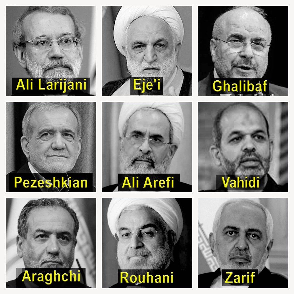 ‼️Here’s the key shortlist of Iranian regime figures that the military must handle.

Without this, the regime will remain in power,

AND blocking Iranians from taking to the streets and reclaiming their country.

@Realdonaldtrump 
<a href="/CENTCOM/">U.S. Central Command</a> <a href="/CENTCOMFarsi/">U.S. Central Command-Farsi</a> <a href="/IDF/">Israel Defense Forces</a> <a href="/IDFFarsi/">ارتش دفاعی اسرائیل | IDF Farsi</a>