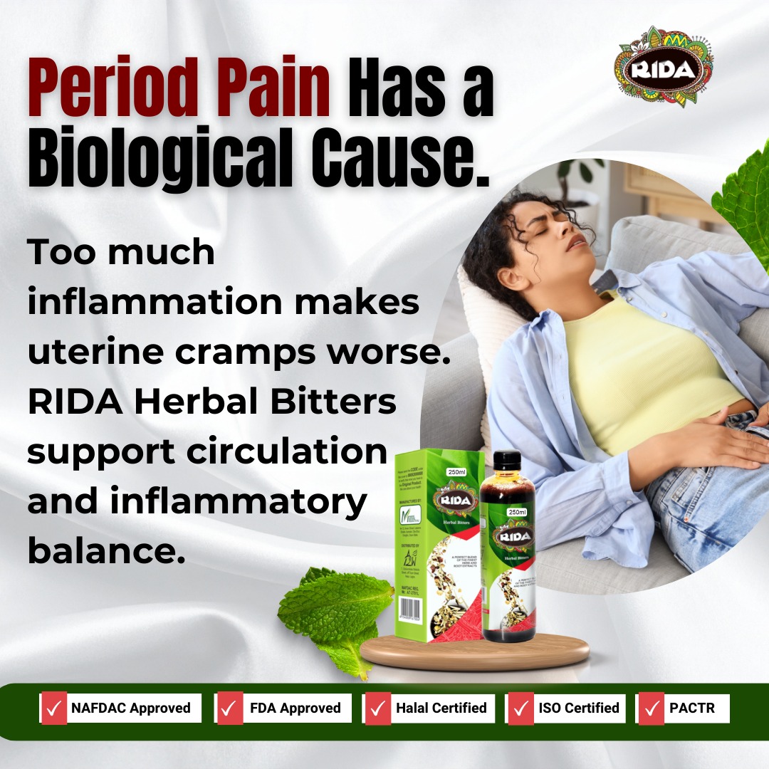 RidaNatural_'s tweet image. Period pain hitting hard 😔? It's not just normal, it's your body signaling imbalance. RIDA Herbal Bitters supports circulation &amp;amp; hormone balance

Send a message to get your package
 #RIDAherbalbitters #PeriodRelief #HerbalHelp #RIDAwellness