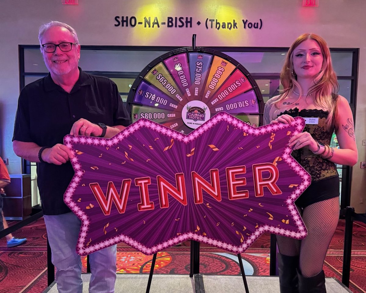 SemCasImmokalee's tweet image. Congratulations to Roy for winning $75,000 Cash at our Spin to Win this past Saturday! Great way to end February and even better start to March, enjoy that cash Roy 🥳 #moreinparadise #spintowin #swfl #semnolecasinohotelimmokalee