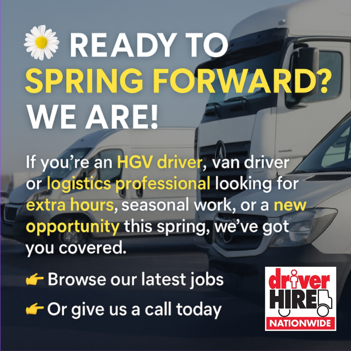 DH_Croydon's tweet photo. If you're an HGV or van driver, logistics professional looking for extra hours, seasonal work, or a new opportunity this spring..
Browse our latest jobs: https://t.co/n0PFPkFYbG
Or give us a call on 02080907042 - we’d love to get you registered &amp; ready for spring. https://t.co/23NQM8ssKq