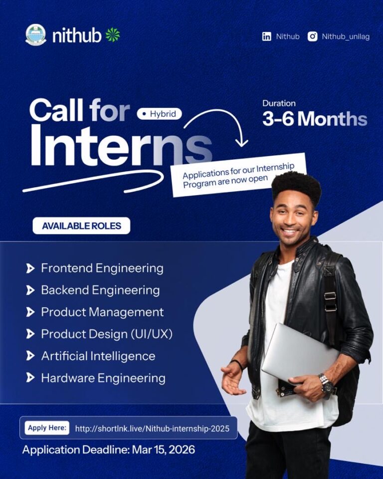 GABATA_NG's tweet photo. NITHUB Internship Programme 2026

NITHUB is inviting passionate and driven individuals to join its dynamic innovation ecosystem through a structured internship programme focused on practical learning, collaboration, and impact.

https://t.co/Mc5Olh8ir8

https://t.co/lrQtveogs8 https://t.co/ya17iwt937