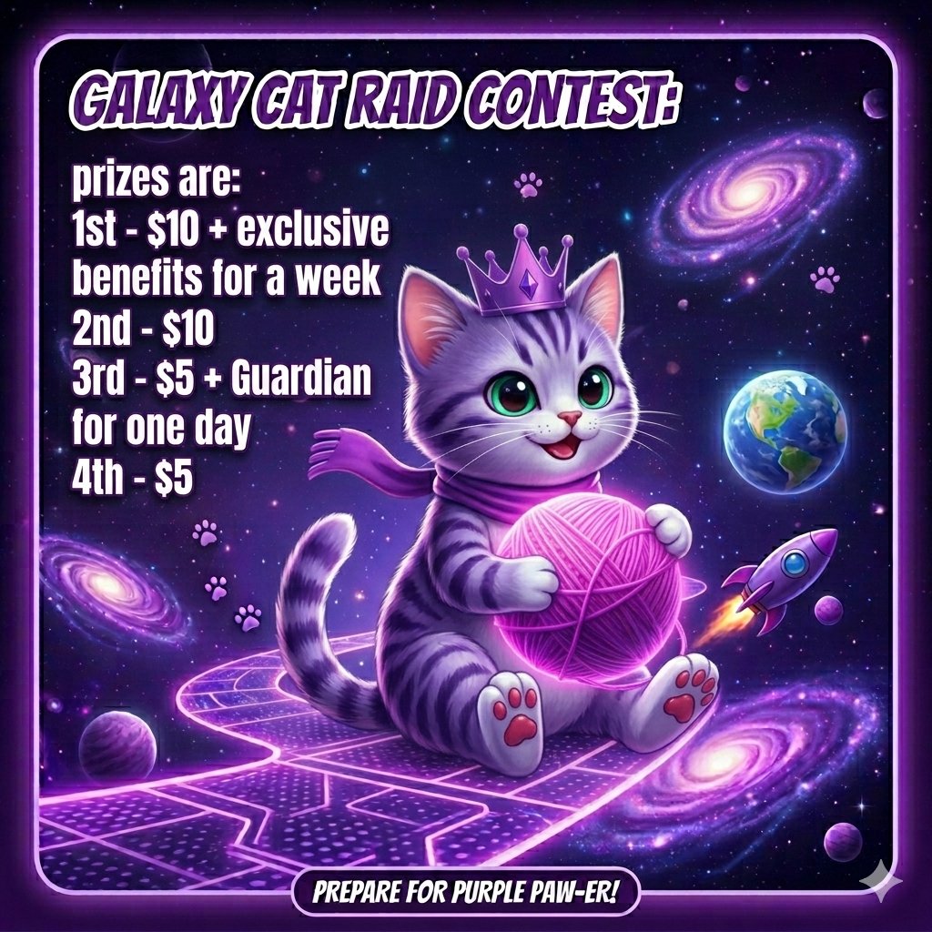 GlaxyCatsol's tweet photo. Galaxy Raid Contest
Who will be the ultimate constellation Lord
Letโs find out and see ๐
The race has begun!
#solana #Raidcontest https://t.co/Qute3gtthD