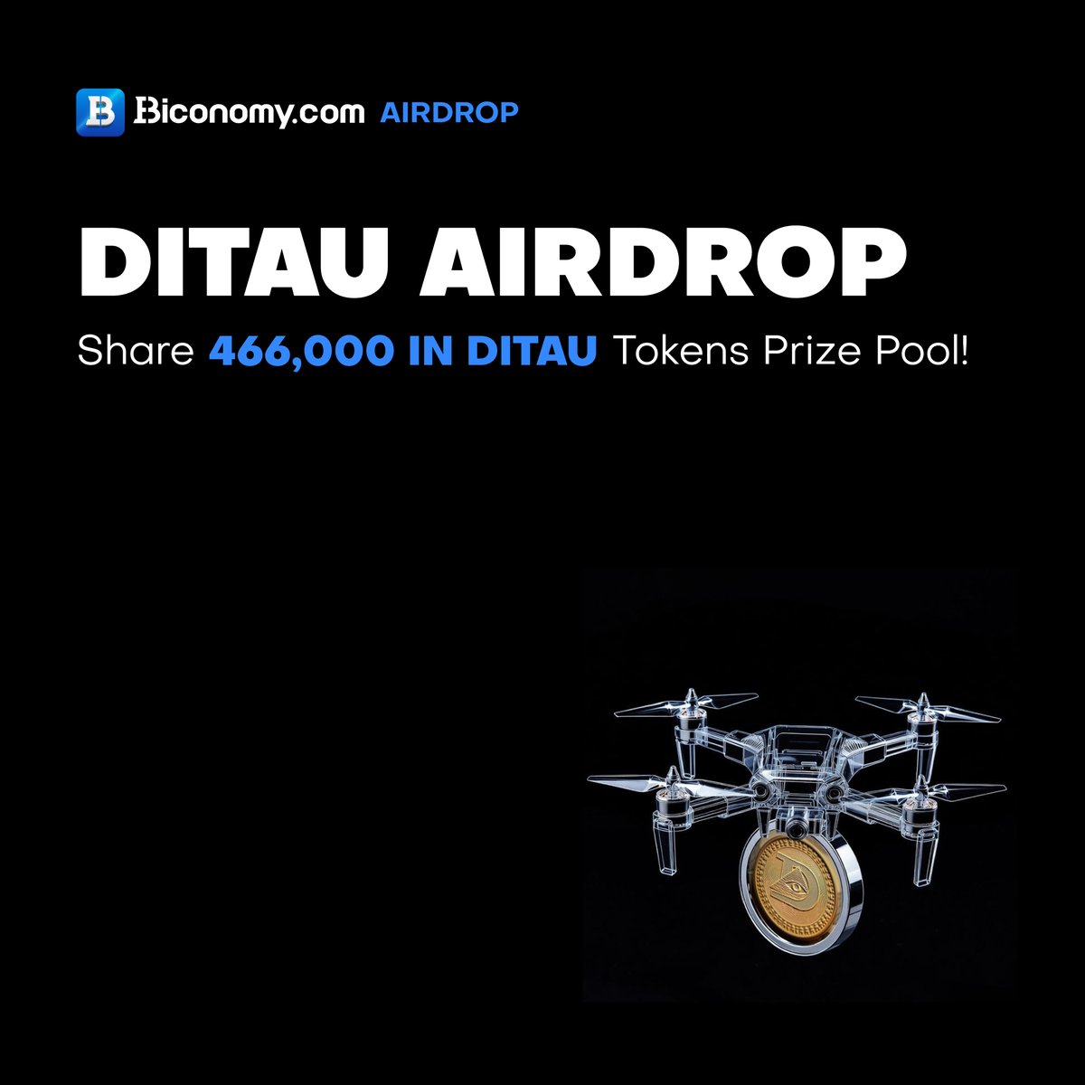 BiconomyCom's tweet photo. 🚀 Share 466,000 $DITAU Airdrop, Enjoy Welfare from #ExchangeCoin!
To thank all @BiconomyCom & @ditgold global users for your long-term support and celebrate the listing of #DITAU, we are giving away 466,000 DITAU to share with #airdrop participants!💎
📅Activity time: 03/03/2026 00:00 – 03/09/2026 00:00 (UTC)
🎁Bonus:
>>>Step 1 Have or Sign Up a #BiconomyCom account.
>>>Step 2 Follow @BiconomyCom,@ditgold, and join the @Biconomycom Telegram, DitGold Telegram.
>>>Step 3 Fill out: 👉https://t.co/jjq1KN9N0L
Full details👉https://t.co/OpEME4jhIM
#Crypto #CryptoCommunity #Giveaway #Airdrops