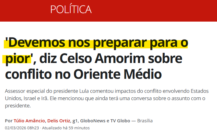 O que Celso Amorim quis dizer com isso, alguém sabe?