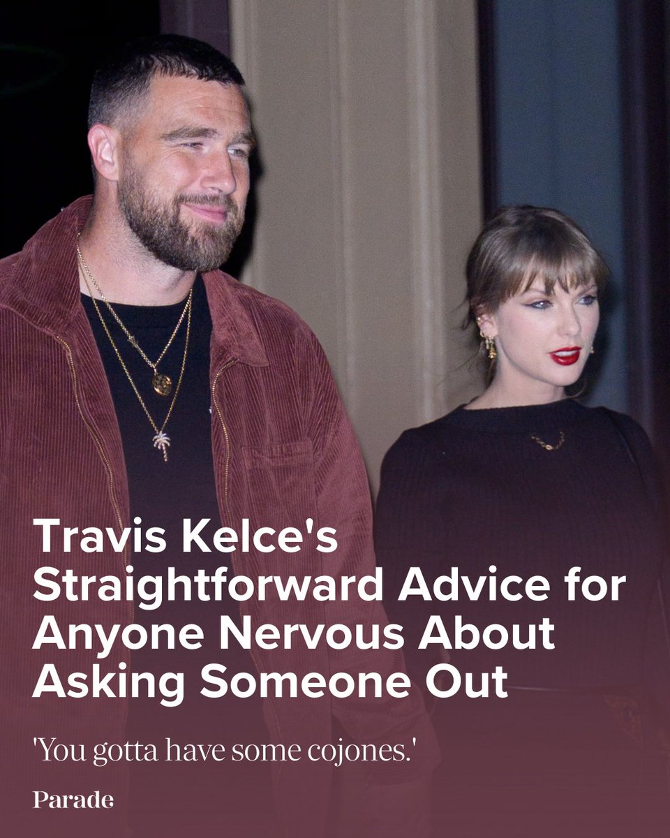 ParadeMagazine's tweet image. Travis Kelce is giving his and Jason Kelce's #NewHeights listeners some love advice and tips on how to ask someone out!

Read more of his suggestions at the link below.
parade.com/news/travis-ke…

#TravisKelce