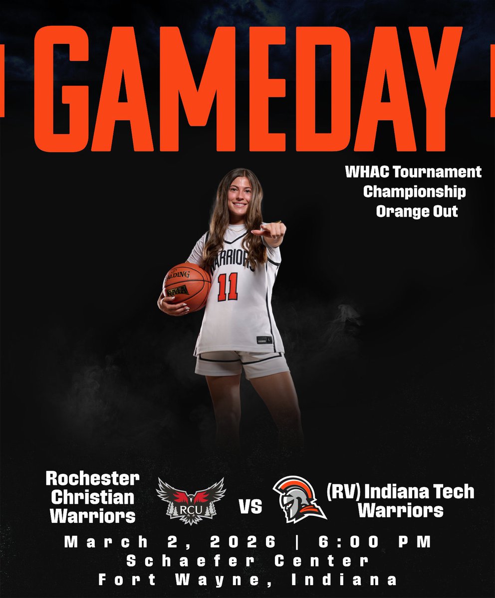 INTechWarriors's tweet photo. Let’s go Warriors! Tonight (RV)  @INTechWBB hosts the WHAC Tournament Championship at 6pm in the Schaefer Center against Rochester Christian and it’s an ORANGE OUT! Women’s @INTechGolf opens their spring season at the Ram Spring Invitational in Mobile, Alabama, and #8 @INTechWLacrosse begins their season with a huge top ten matchup at #2 Cumberlands at 3pm in Williamsburg, Kentucky #GoWarriors #WinIT