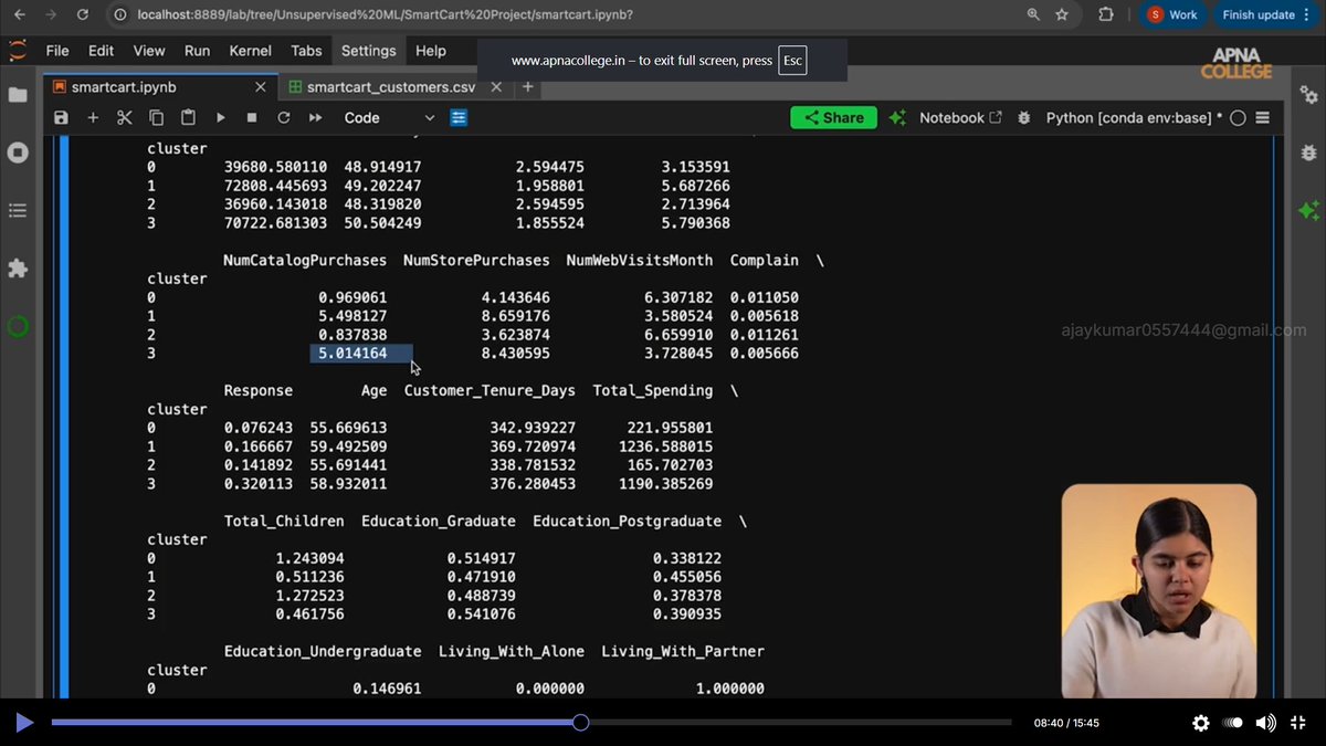 AjayKumar_0205's tweet photo. 🛒 Started Minor Project: SmartCart Clustering System 🚀
Working on customer segmentation — EDA, feature engineering, scaling, choosing K (Elbow &amp; Silhouette), clustering &amp; profiling.
Applying Unsupervised ML to real data 🧠📊
#ShradhaKhapra_ #ApnaCollegeX #AIML #MachineLearning https://t.co/VP7bBPesIH