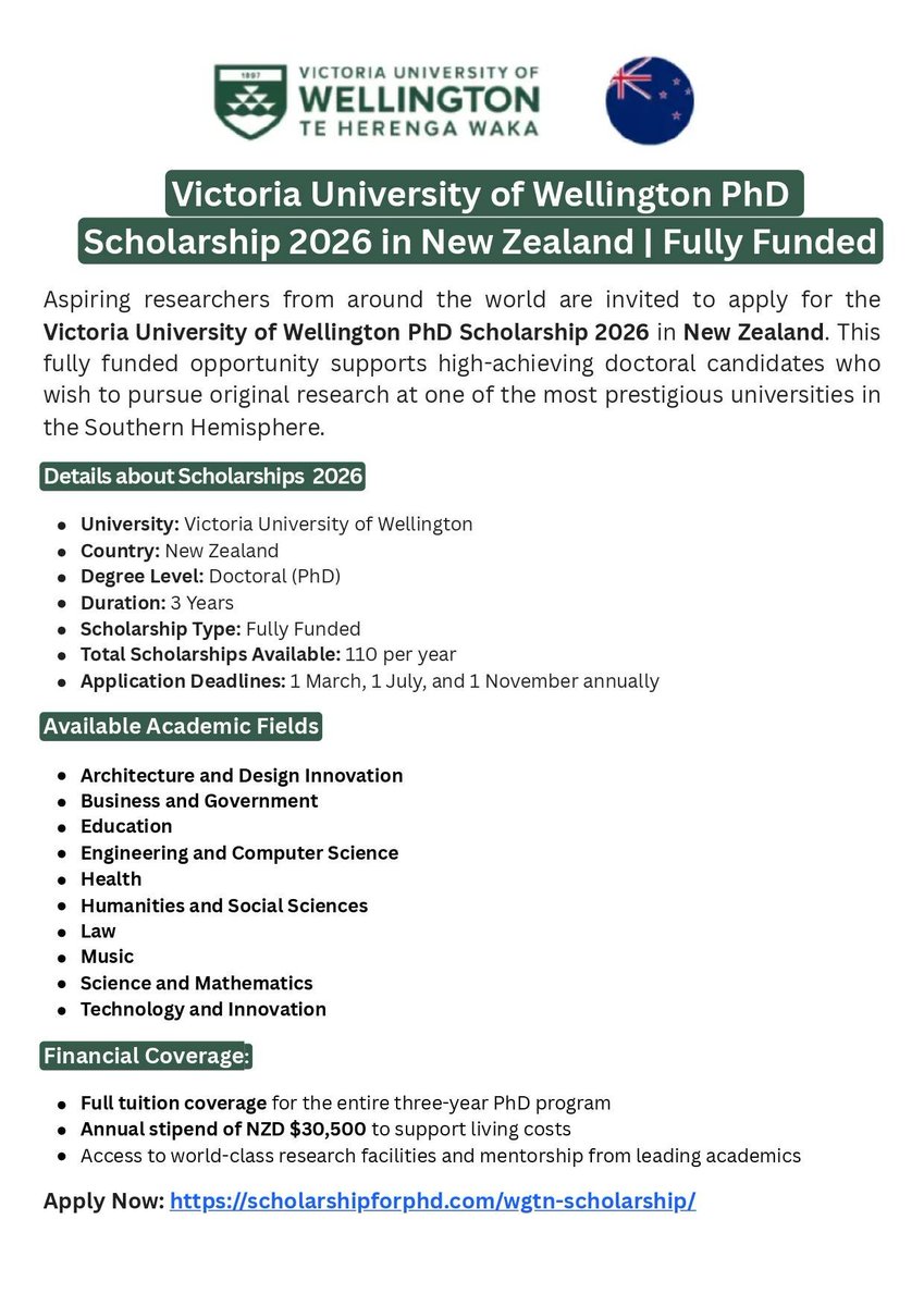 Scholarship for PhD tweet media