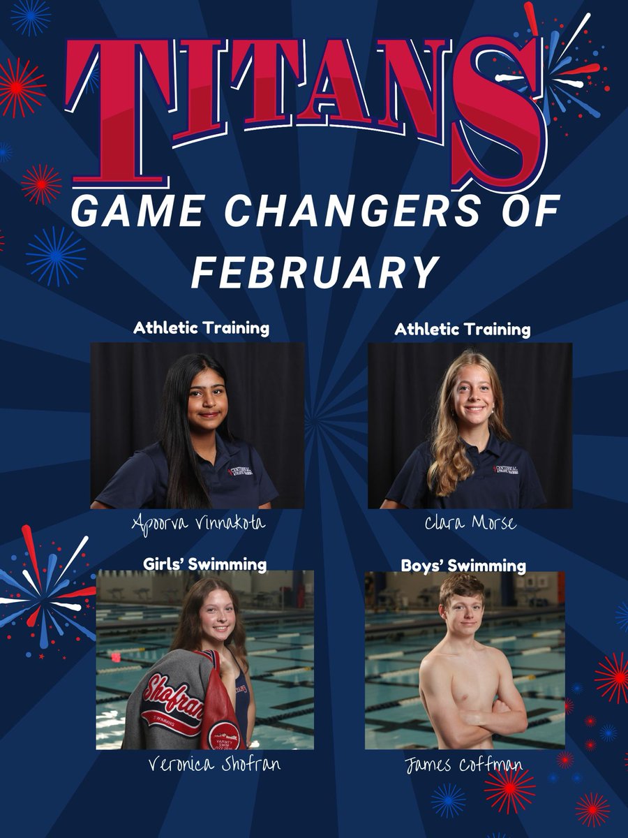Cen10titans's tweet photo. Titan Nation, help us celebrate our Athletes of the Month for February! ❤️💙

These incredible athletes are true Game Changers on the field, and in the classroom. 

#TitanNation #TitanAthletes #Cen10Pride https://t.co/0ULcVW33IH