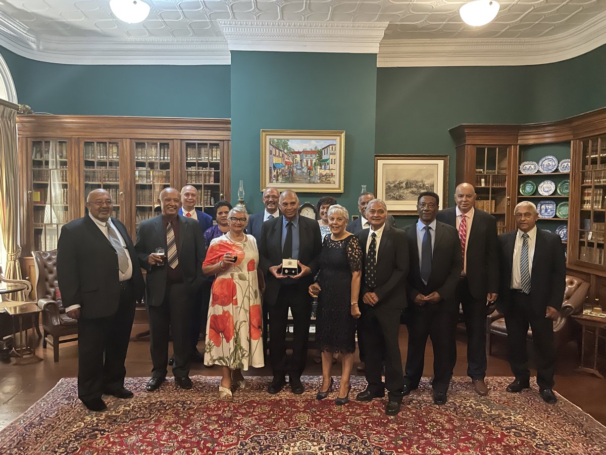 GO_ASHT's tweet photo. Last Thursday at Plantation House, the Governor presented the Elizabeth Emblem to the family of PC Leonard Coleman, honouring his service and sacrifice. Speeches were given by the Governor and Derek Thomas. #ElizabethEmblem #StHelena #HonouringService https://t.co/JnOLpPPRYW