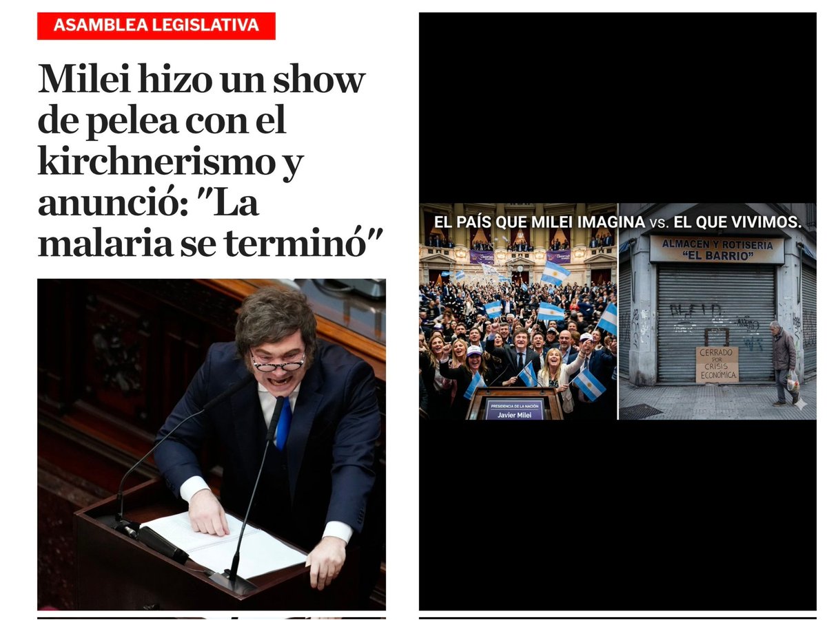 Violento y mentiroso!
Milei armó un espectáculo digno de sus tiempos de panelista. A los gritos, desaforado, describiendo la realidad de un país que solo existe en su mente afiebrada. 
#MileiMienteEnElCongreso
